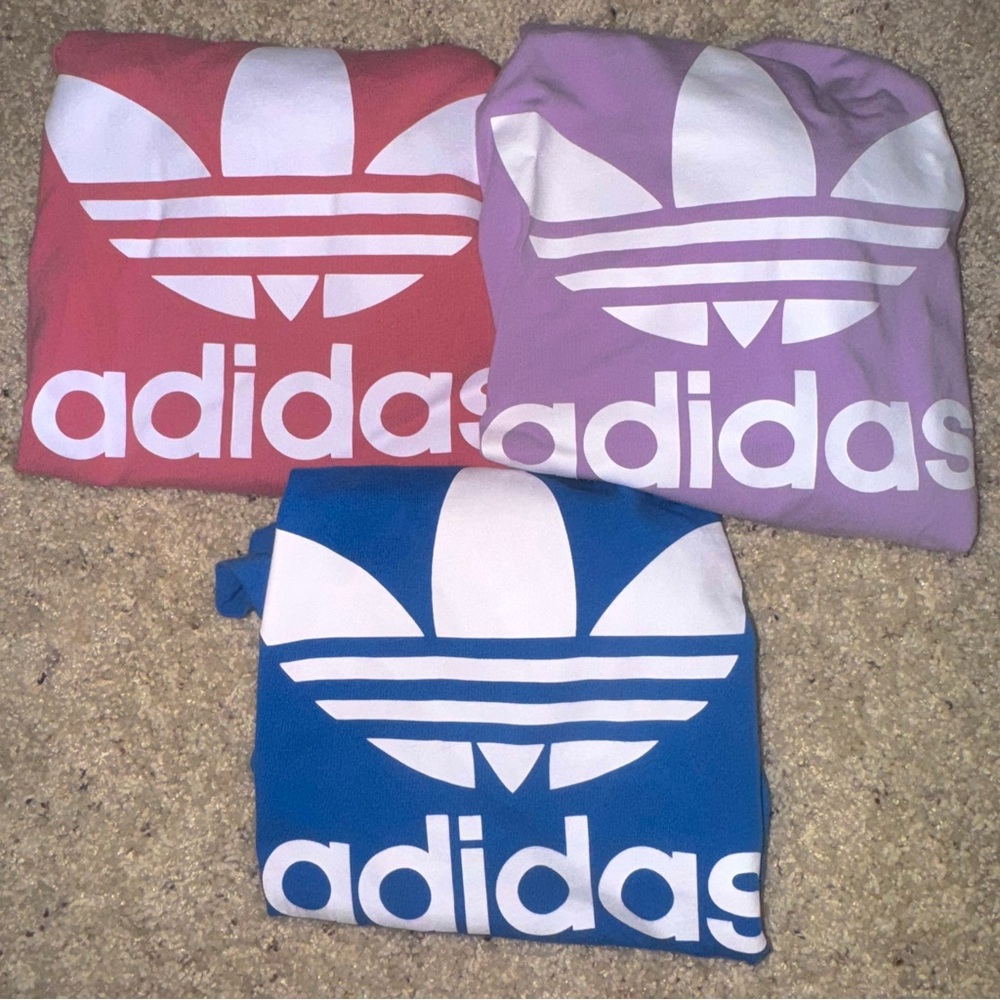 Adidas Trefoil Logo T-Shirts - Red, Lavender, Blue